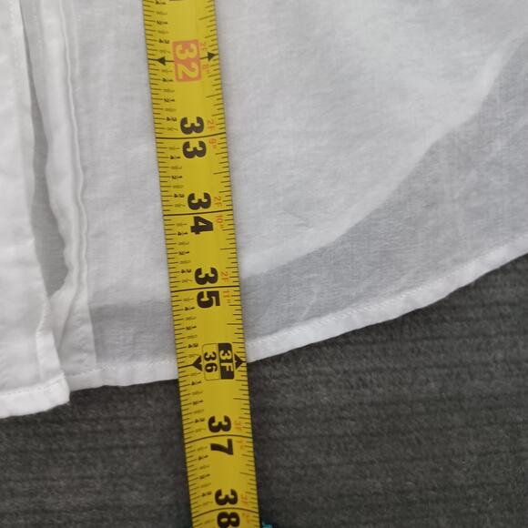 Skin Worldwide Tunic Blouse Womens White Size 0 Button Up Lightly Sheer Flowy - Picture 7 of 12
